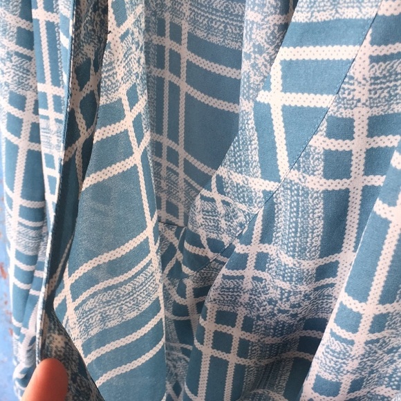 CAbi Dusty Teal Faux Wrap Blouse - Picture 4 of 6